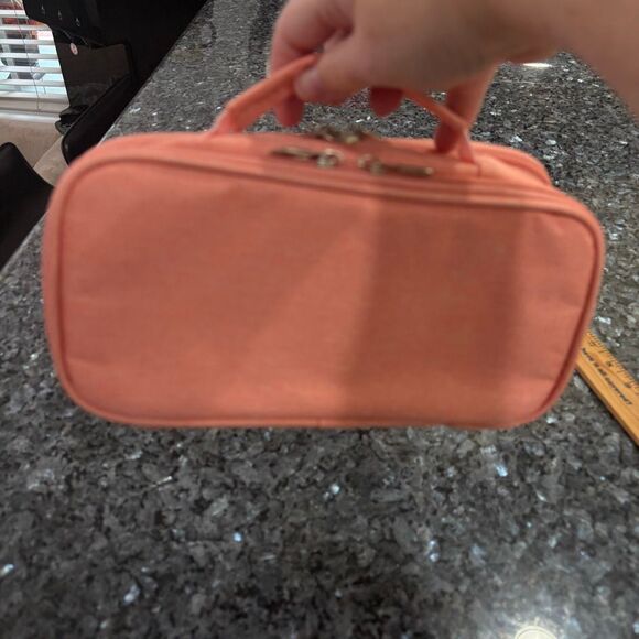 Child Puff Coral Pink Zipper Organizer Case with Handle - Picture 2 of 7